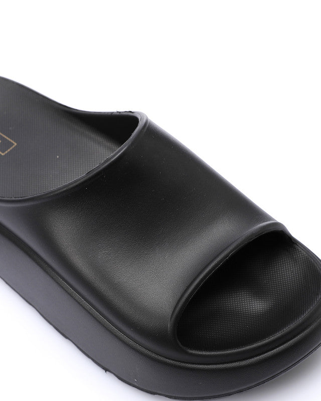 KND-DJTV-015 Chunky Platform Slipper Black