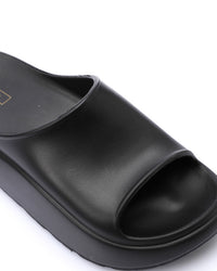 KND-DJTV-015 Chunky Platform Slipper Black