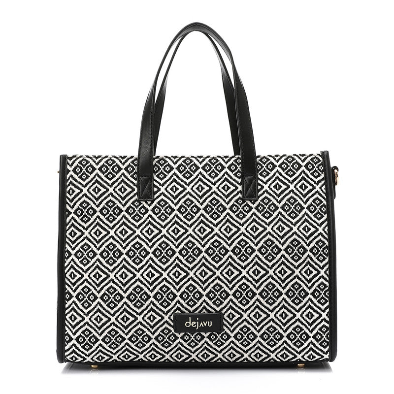 LID-DJTV-013 Zipped Textile Handbag - Dejavu