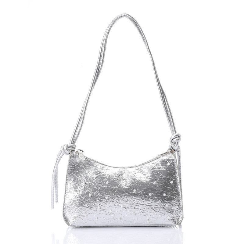 バッグ silver shoulder bag METALLIC SHOULDER BAG - Silver | ZARA New Zealand