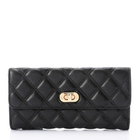 LID-DJTV-029 Lock Closure Quilted Wallet