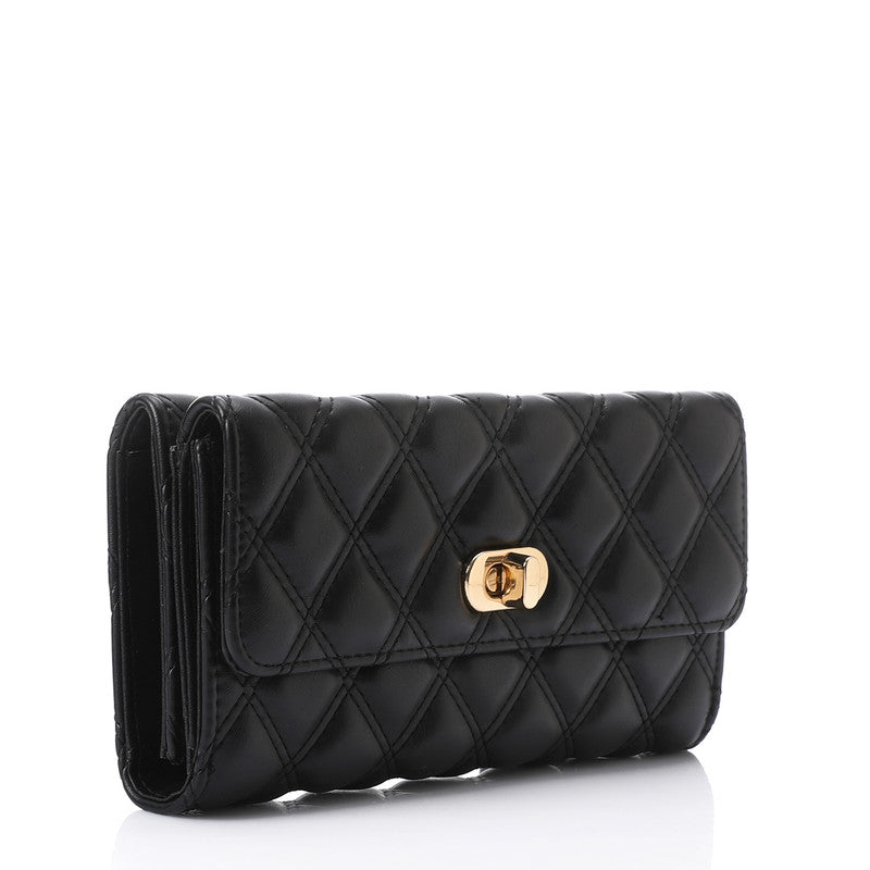 LID-DJTV-029 Lock Closure Quilted Wallet