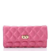 LID-DJTV-029 Lock Closure Quilted Wallet