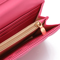 LID-DJTV-029 Lock Closure Quilted Wallet