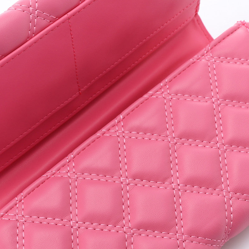 LID-DJTV-029 Lock Closure Quilted Wallet