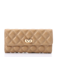 LID-DJTV-029 Lock Closure Quilted Wallet