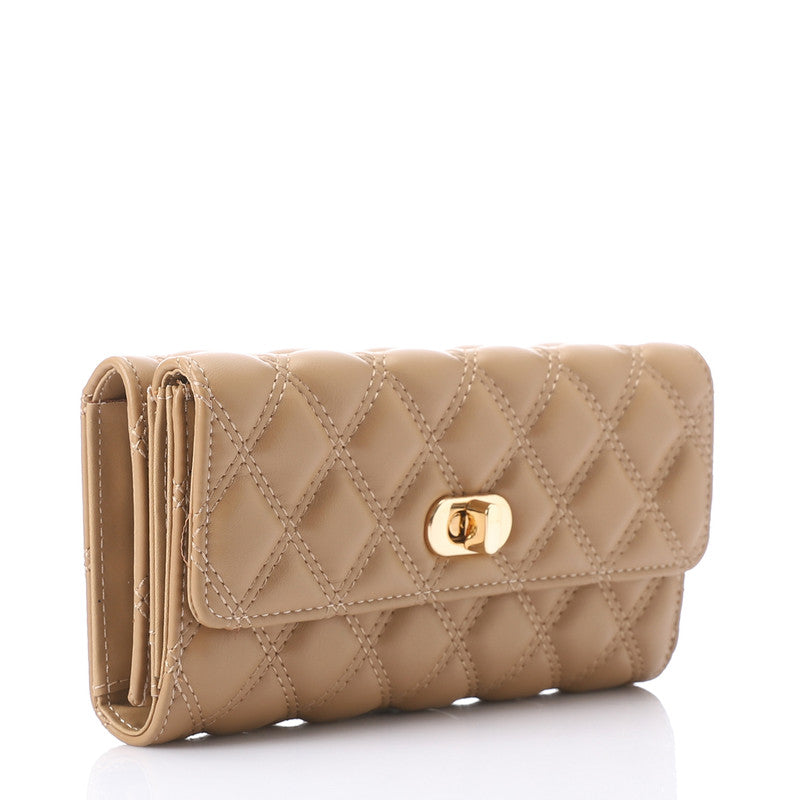 LID-DJTV-029 Lock Closure Quilted Wallet