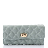 LID-DJTV-029 Lock Closure Quilted Wallet