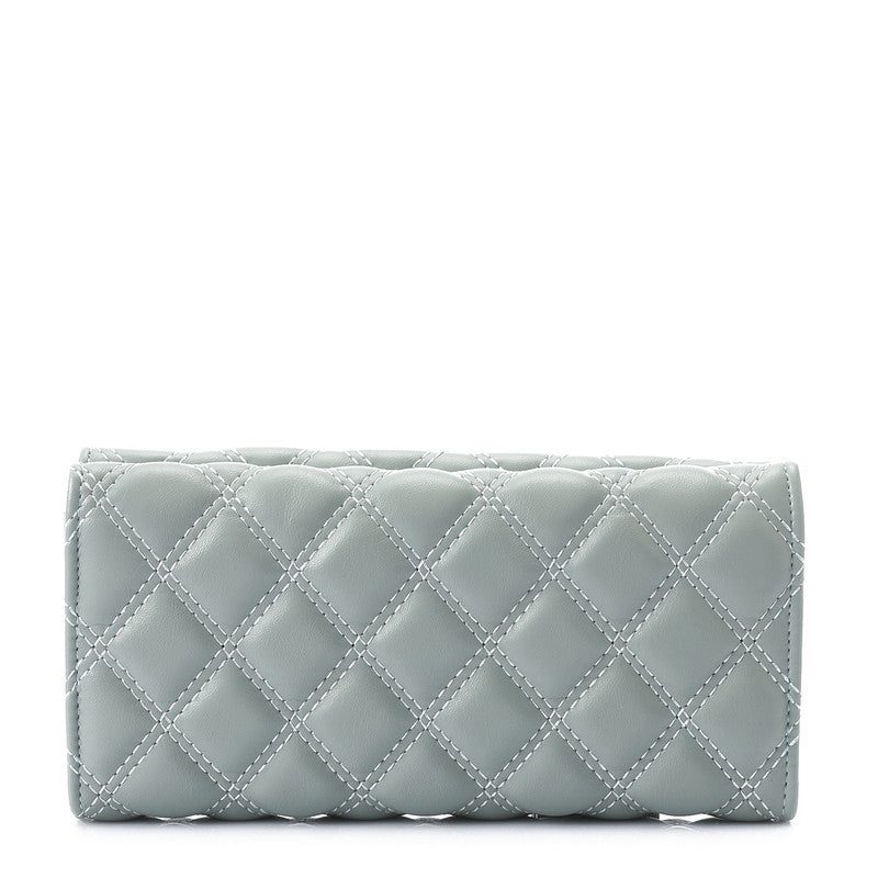 LID-DJTV-029 Lock Closure Quilted Wallet