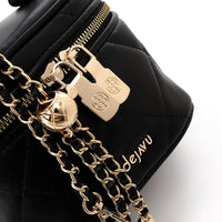 LID-DVTS-004 Quilted Dual-Zip Mini Crossbody Bag