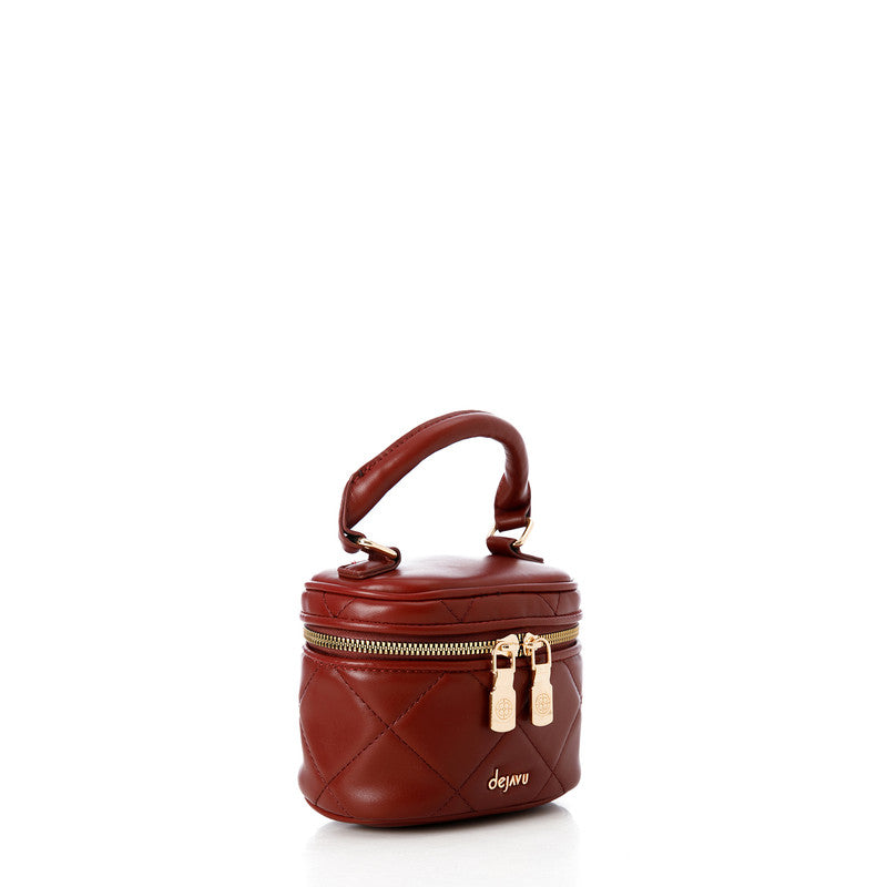 LID-DVTS-004 Quilted Dual-Zip Mini Crossbody Bag