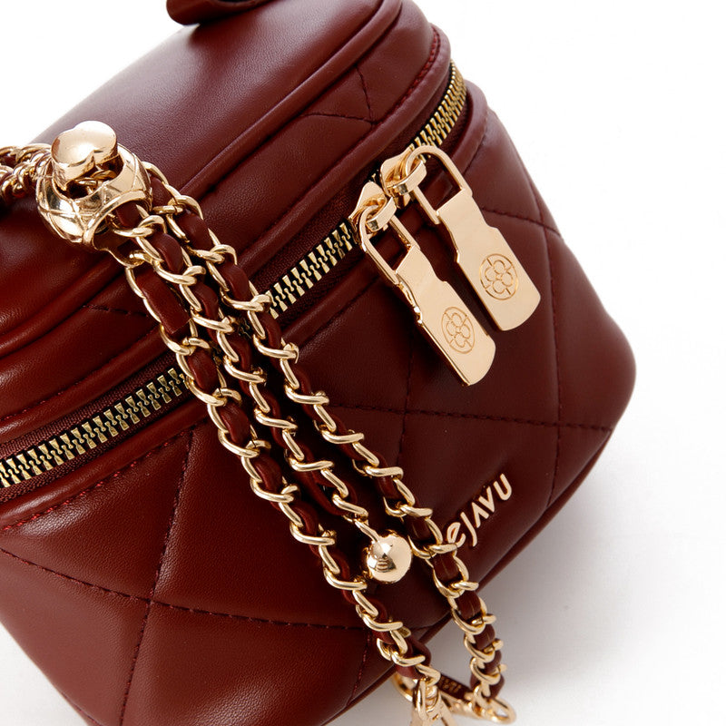 LID-DVTS-004 Quilted Dual-Zip Mini Crossbody Bag