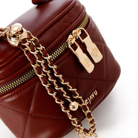 LID-DVTS-004 Quilted Dual-Zip Mini Crossbody Bag