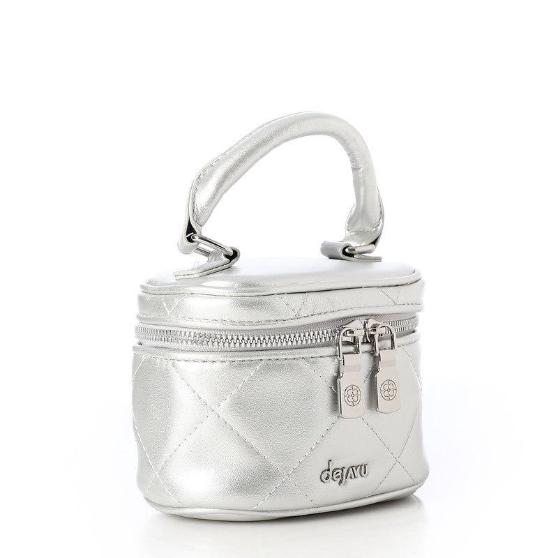 LID-DVTS-004 Quilted Dual-Zip Mini Crossbody Bag