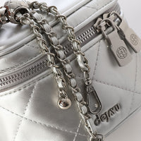 LID-DVTS-004 Quilted Dual-Zip Mini Crossbody Bag