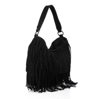 LID-DVTS-010 Suede Fringe Hobo Bag