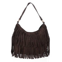LID-DVTS-010 Suede Fringe Hobo Bag