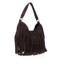 LID-DVTS-010 Suede Fringe Hobo Bag