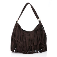 LID-DVTS-010 Suede Fringe Hobo Bag