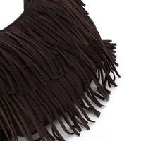LID-DVTS-010 Suede Fringe Hobo Bag