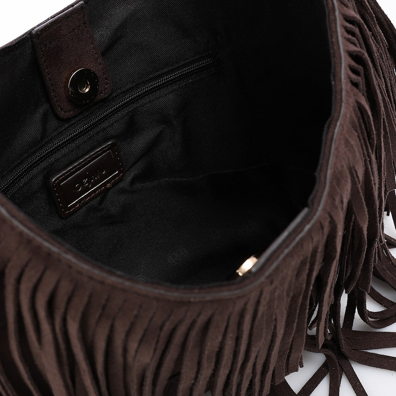 LID-DVTS-010 Suede Fringe Hobo Bag
