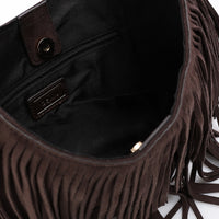 LID-DVTS-010 Suede Fringe Hobo Bag