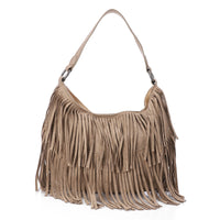 LID-DVTS-010 Suede Fringe Hobo Bag
