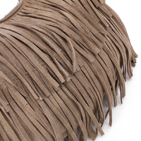 LID-DVTS-010 Suede Fringe Hobo Bag