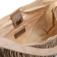 LID-DVTS-010 Suede Fringe Hobo Bag