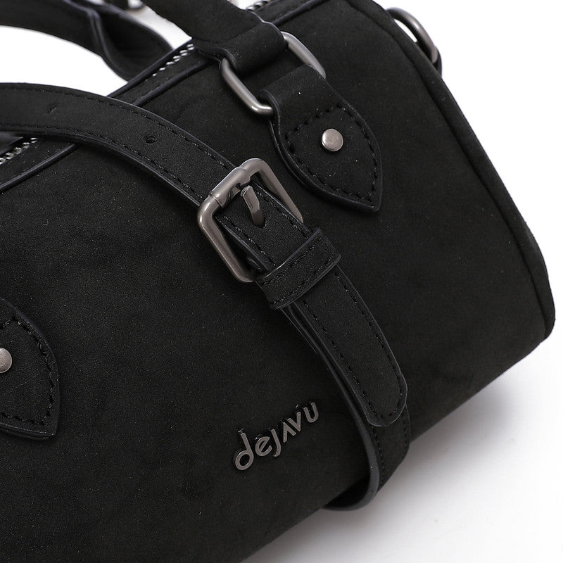 LID-DVTS-013 Suede Duffle Crossbody Bag