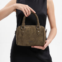 LID-DVTS-013 Suede Duffle Crossbody Bag