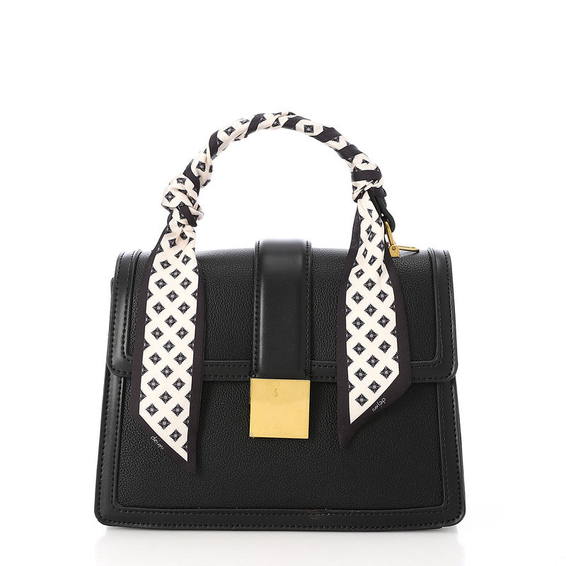 LID-DVTS-014 Scarf-Wrapped Handle Flap Crossbody Bag