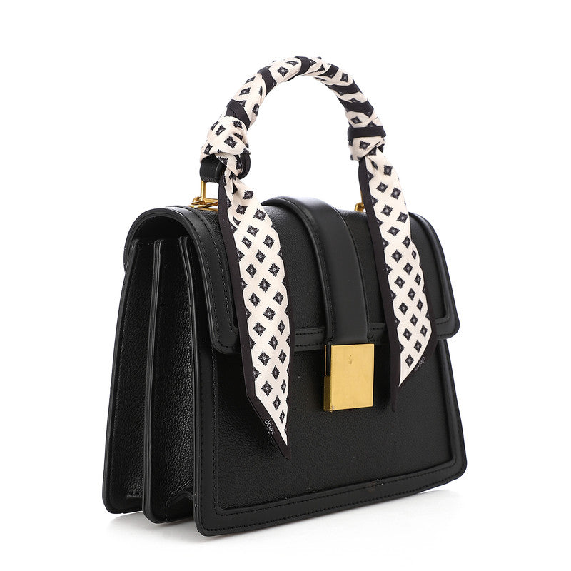 LID-DVTS-014 Scarf-Wrapped Handle Flap Crossbody Bag