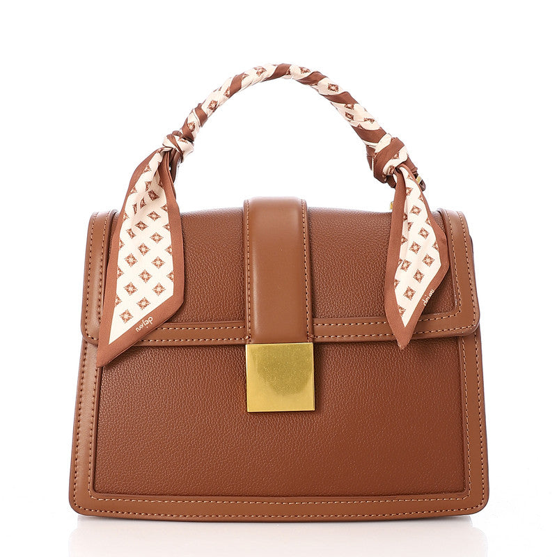 LID-DVTS-014 Scarf-Wrapped Handle Flap Crossbody Bag