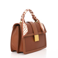 LID-DVTS-014 Scarf-Wrapped Handle Flap Crossbody Bag