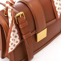 LID-DVTS-014 Scarf-Wrapped Handle Flap Crossbody Bag