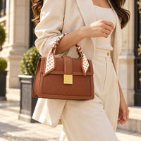 LID-DVTS-014 Scarf-Wrapped Handle Flap Crossbody Bag
