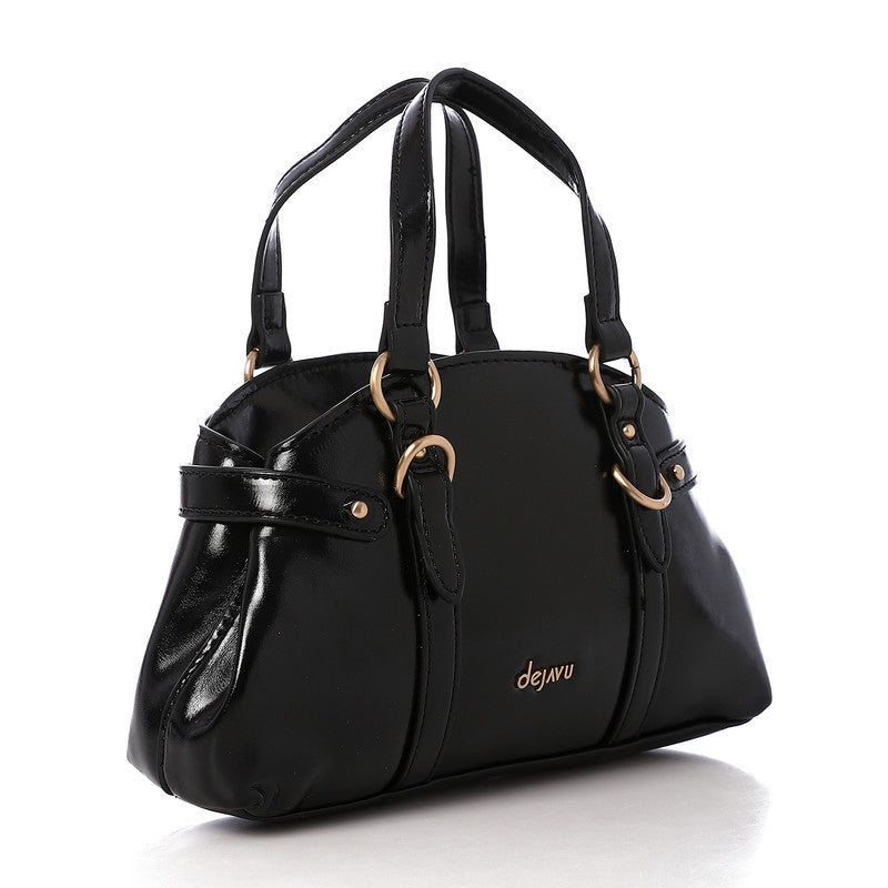 LID-DVTS-015 Glossy Belted Top-Handle Handbag