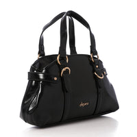 LID-DVTS-015 Glossy Belted Top-Handle Handbag