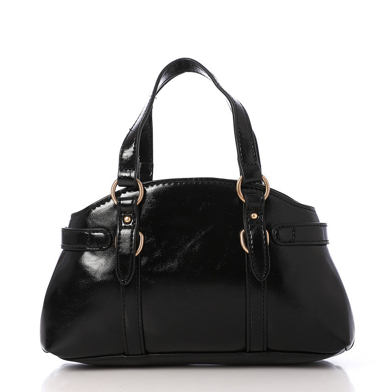 LID-DVTS-015 Glossy Belted Top-Handle Handbag