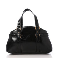 LID-DVTS-015 Glossy Belted Top-Handle Handbag