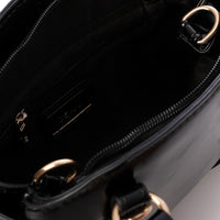 LID-DVTS-015 Glossy Belted Top-Handle Handbag