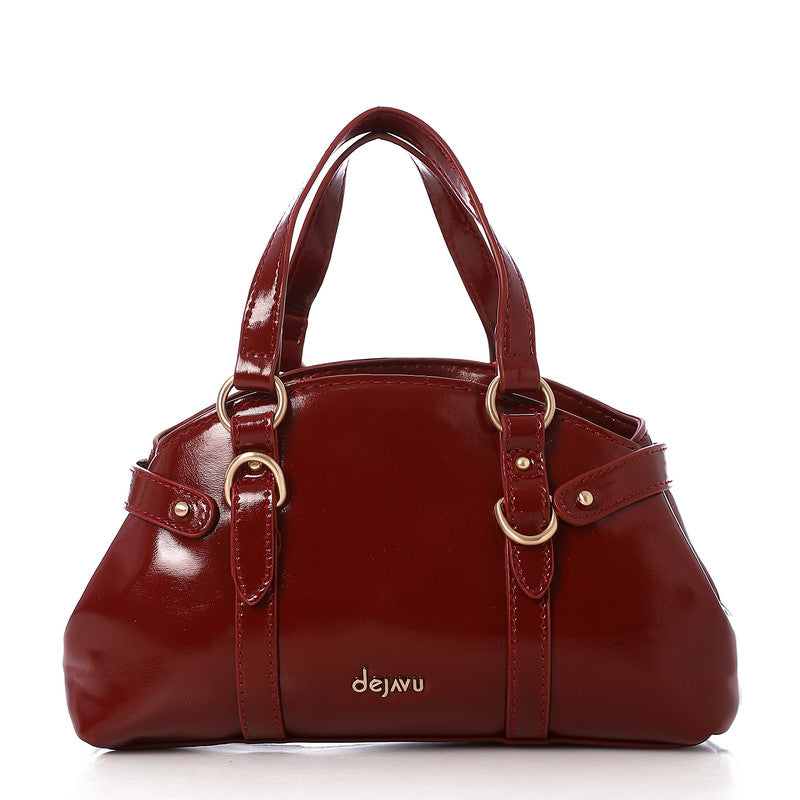 LID-DVTS-015 Glossy Belted Top-Handle Handbag