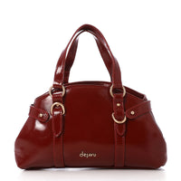 LID-DVTS-015 Glossy Belted Top-Handle Handbag