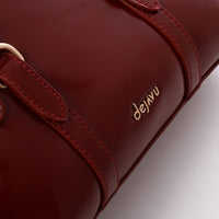 LID-DVTS-015 Glossy Belted Top-Handle Handbag