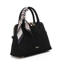 LID-DVTS-016 Croc Embossed Suede Top-Handle Bag