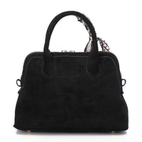 LID-DVTS-016 Croc Embossed Suede Top-Handle Bag