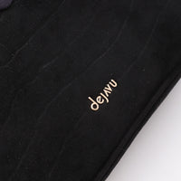 LID-DVTS-016 Croc Embossed Suede Top-Handle Bag