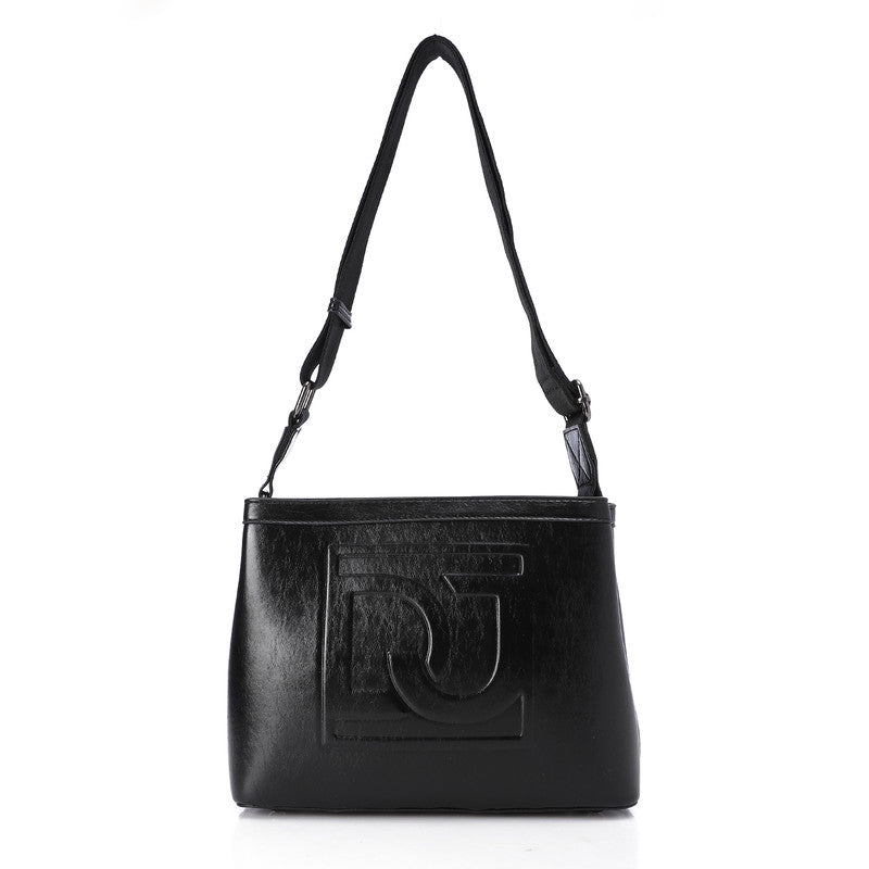 LID-DVTS-034 Embossed Logo Leather Shoulder Bag