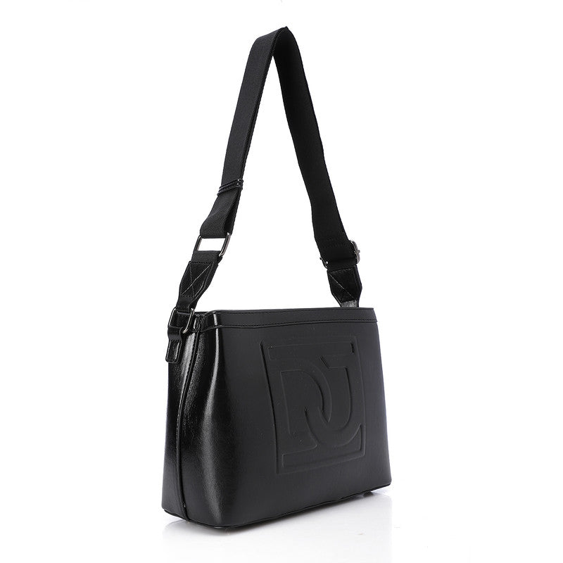 LID-DVTS-034 Embossed Logo Leather Shoulder Bag